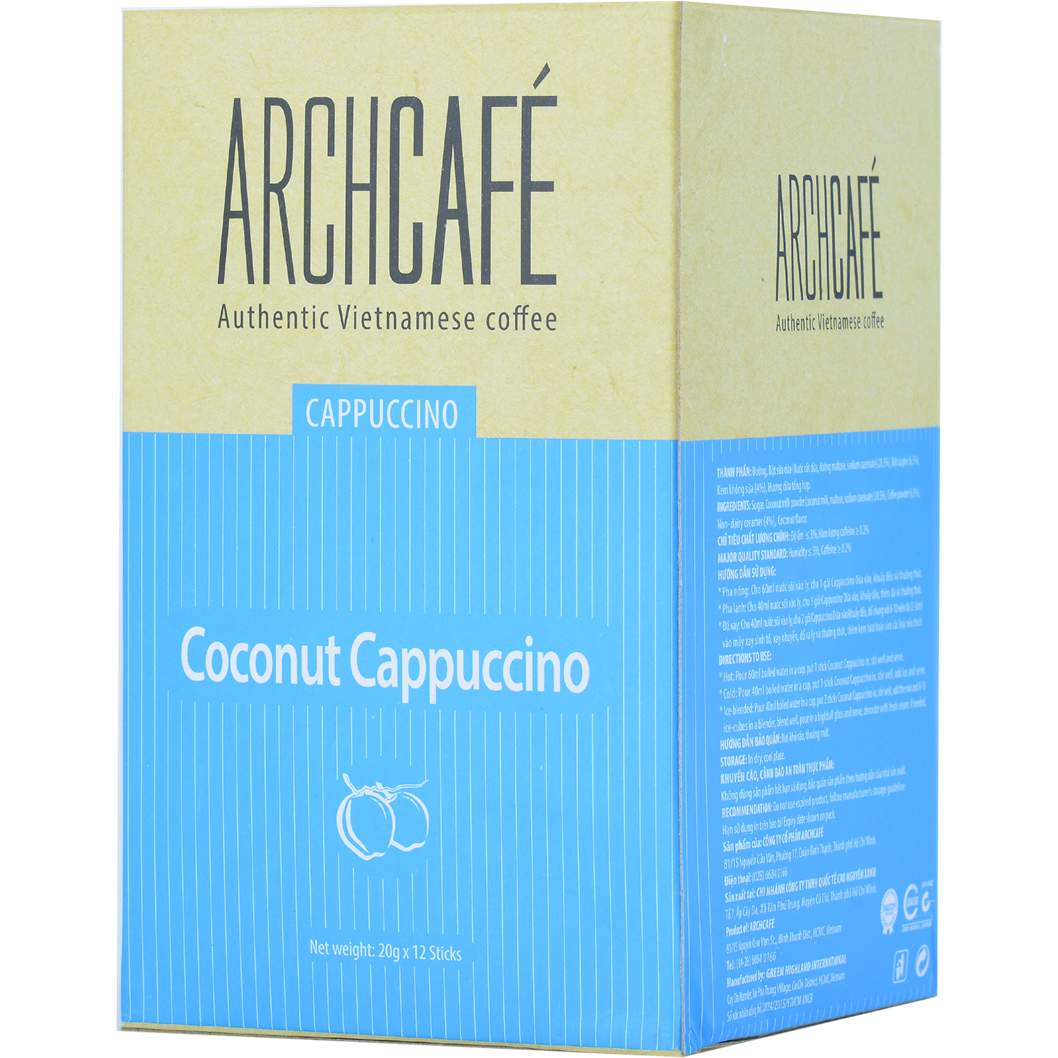 Archcafe Coconut Cappuccino Coffee 240G (Box of 20G x 12 Packs)