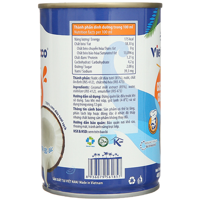 Vietcoco coconut milk can 400ml